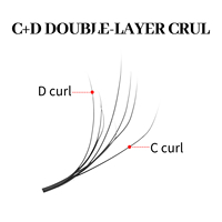 Extensions de cils en forme de W V Y, faux cils, tissage 2D-Y, individuels, noir mat, trèfle, double couche, Y 3D 4D