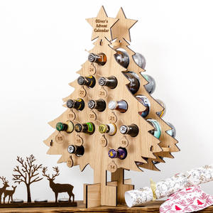 Bois noël liqueur bière vin porte-bouteilles en bois arbre de noël compte à rebours <span class=keywords><strong>calendrier</strong></span> de l'avent décor - Product Image 1