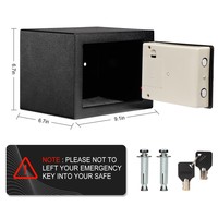 Mini Persönlicher Safe Stahl Elektronischer Digitaler Sicherheitstresor mit Schlüssel-Kombinationsschloss Versteckter Wandschrank Sicherheitsbox