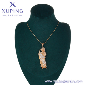 1113 Xuping Colgante de San Judas Tadeo con Pavé de Diamantes de Circonita Blanca y Colgantes de Nuestra Señora de la Santa Muerte - Product Image 6