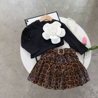 Ensemble deux pièces pour filles, style coréen tendance, automne/hiver, chemise à manches longues en coton à fleurs et jupe