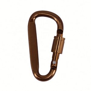 Custom Logo Aluminum D Shape Locking Carabiner Screw Gate Spring Snap <b>Hook</b> <b>Clip</b> for Outdoor Event Giveaways - Product Image 5