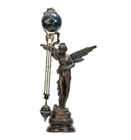 Horloge de table / d'étagère mécanique à balancier / pendule de style américain du XVIIe siècle, en laiton, modèle Lady Gloria, 8 jours, bleu cobalt
