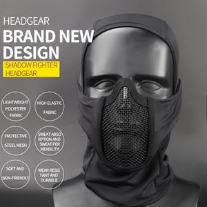 Masque de protection tactique intégral en maille métallique, cagoule coupe-vent pour moto, tir CS, chasse et entraînement - Product Image 4