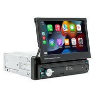 7-Zoll-Android-Autoradio mit GPS-Navigation, Universal-Single-DIN 1DIN, ausfahrbarem Bildschirm, Bluetooth, AUX, SD, USB und Fernbedienung