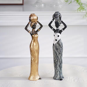 Eco-friendly stile retrò africano figura esotica scultura transfrontaliera decorazione nera in resina artigianale modello per l'<span class=keywords><strong>arredamento</strong></span> del soggiorno - Product Image 2