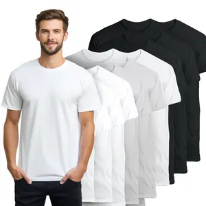 Customized heat-transfer printing garment dye interlock t shirt for men