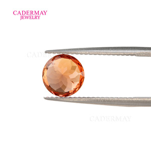 Cadermay Lab Created Red Corundum Round Faceted Loose Gemstone For Jewelry Making - Product Image 2
