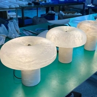 Lampe de table décorative en marbre de gypse naturel en forme de flocon de neige, style minimaliste et luxueux, pour hôtels, salons, chambres et villas