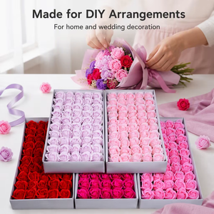 Fabrikverkauf 5 cm Seifenrosen, 3-Schichtiger DIY-Blumenstrauß für Muttertag, Weihnachten, Abschlussfeiern, Ostergeschenke mit Rosenblütenkopf - Product Image 6