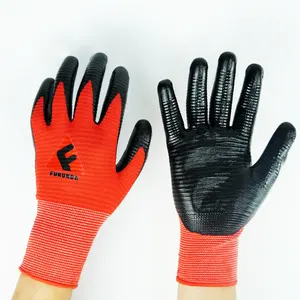 Multipurpose Use Chemical Oil Resistant Nitrile Coating Gloves For Mechanic Automotive Work