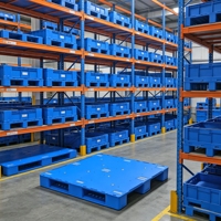 Palette en plastique HDPE JOIN 1200x1000x150mm, charge statique 4000kg, entrée 4 voies, couleur personnalisée pour la logistique