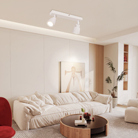 Spot de plafond GU10 à 2 ampoules, moderne, en métal, avec plaque carrée rétractable, blanc sablé, pour chambre et salon, éclairage mural – Vente chaude