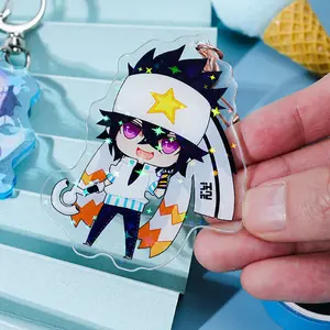 Customized Acrylic Keychain Make Acrylic Keychain With Glitter Epoxy Hologram