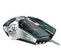 Souris de jeu filaire USB K-snake Q7 RGB illuminée 4000 DPI avec câble de 1,5 m, 7 boutons, 7 couleurs lumineuses pour ordinateur de bureau