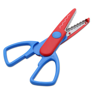 Craft Scissors Red Blue Stainless Steel Straight Head For Paper Crafts Home Use DIY Cutting Tool - Product Image 2