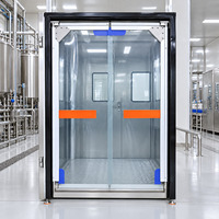 Porte de circulation à double battant en PVC transparent pour usine de transformation alimentaire et accès aux chambres froides