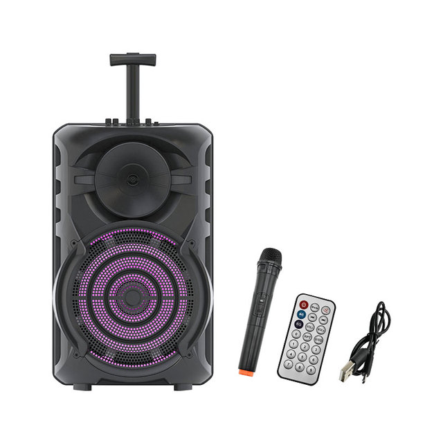 ZQS15101 15 Inch PA Active Trolley Speaker System Compact and Portable with Equalizer Support USB, TF Card, FM, 3.5mm Inp