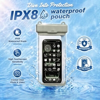 Funda Impermeable para Teléfono Móvil Transparente sin Bisel, Bolsa Protectora Táctil IP68, Popular en Japón
