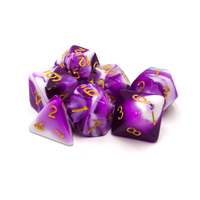 Jeu de dés polyédriques bicolores D20 D6 D10 D12 D8 D4 en 7 pièces, en plastique acrylique pour jeux de société