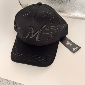 Gorras de Béisbol Vintage de Lujo Negras al por Mayor <span class=keywords><strong>para</strong></span> Mujer Joven con Pedrería, Gorras El Mago con Visera Curva - Product Image 4