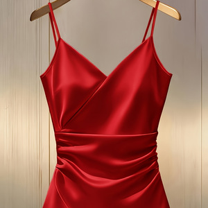 Camisola Sexy con Cuello en V <span class=keywords><strong>Cruzado</strong></span> para <span class=keywords><strong>Mujer</strong></span>, Estilo Europeo y Americano, Ajustada, Plisada, Ligera, de Lujo, Elegante y Combinable con Todo - Product Image 5