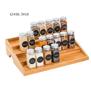Bamboo <b>Spice</b> <b>Rack</b> Multi Layer Drawer Foldable Pull Out Kitchen Storage 30 Slots <b>Rotatable</b> Seasoning Organizer - Product Image 4