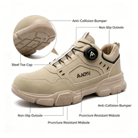Nouvelles Chaussures de Sécurité à Bouton Rotatif pour Hommes, Protection du Travail Anti-Écrasement et Anti-Perforation, Chaussures de Travail Basses pour Hommes