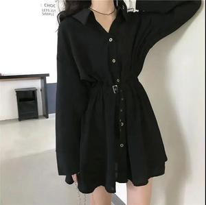 <strong>Goth</strong> Long Sleeve Dress Women <strong>Plus</strong> <strong>Size</strong> Harajuku Punk Black Mini Dresses Autumn Lace up High Waist A-line Vintage Gothic Clothes - Product Image 2