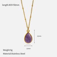Nouvel Arrivage Collier Pendentif Goutte d'Eau en Acier Inoxydable Plaqué Or 18K Hypoallergénique Chaîne Élégante pour Clavicule Usage Quotidien