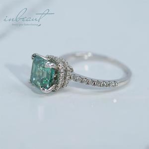 Серебряное 925, оригинальное кольцо из 2,5 карата, бриллиантовое тестовое кольцо из зеленого муассанита для свадебных украшений - Product Image 2