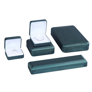 QB dark green PU leather jewelry set boxes jewelry packaging pendant box