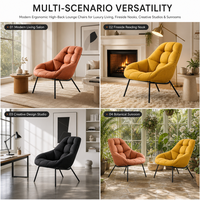 Fauteuil d'appoint moderne en similicuir, siège individuel, dossier coquille, fauteuil lounge rembourré, pieds en acier pour salon et hôtel