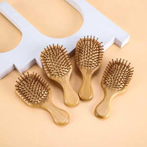 หวีไม้ไผ่แบบพกพาขนาดเล็ก คลาสสิก ป้องกันไฟฟ้าสถิตย์ สำหรับจัดแต่งทรงผมและดัดผมที่บ้าน พร้อมดีไซน์นวดเส้นลมปราณ - Product Image 5