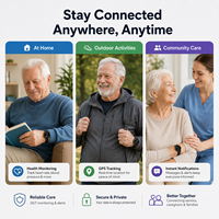 Smartwatch 4G con Schermo Touch Rotondo, Monitoraggio Dati Multi-Salute, Funzione di Chiamata, Agenda Telefonica, WiFi, Orologio Intelligente per Anziani