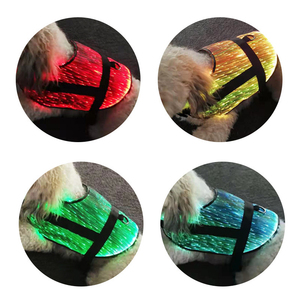 Harness Anjing LED Bercahaya, Pakaian Anjing Reflektif, Rompi Keselamatan Malam dengan Lampu Serat Optik untuk Berjalan - Product Image 3