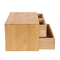 Boîte de rangement de bureau en bambou avec tiroir, personnalisable en couleur/taille/design, pour le bureau, la maison, promotion