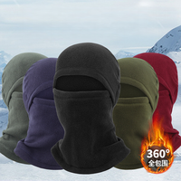 Máscara de esquí de una pieza de otoño e invierno personalizada al por mayor, gorro cálido polar a prueba de viento y frío para montar en bicicleta al aire libre