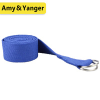 Sangle de yoga BSCI Factory de 72 pouces de long en polyester avec anneau en D métallique