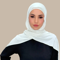 Tissu jersey élastique en polyester de haute qualité, doux, uni, respirant, classique, élégant, hijab musulman pour femmes, hiver, extérieur