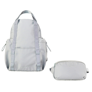 Loxy Lightweight Nylon Gym Backpack with Adjustable Strap and Zipper Closure Modern Casual Style Unisex Gray Water Resistant - Product Image 6