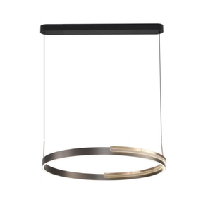 Lampe suspendue à trois anneaux, couleur or noir, pour la décoration d'hôtel et de maison - Product Image 4