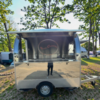 Chariot mobile de charcuterie de camion de nourriture de brochettes frites italiennes de support de limonade