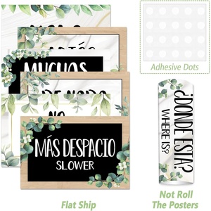 Set di Poster con Frasi in Spagnolo e Punti Adesivi per Aula, Decorazione Murale Educativa Bilingue per Insegnanti e Scuola Domestica - Product Image 4