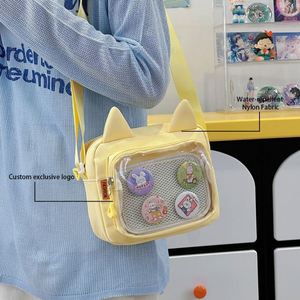 Large-capacity Transparent Nylon Ita <b>Bag</b> <b>for</b> Anime <b>Girls</b> High Appearance Portable Crossbody Handbag Water Resistant Campus Style - Product Image 3