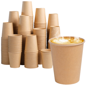 Muestra Gratuita de Vasos de Papel Desechables Ecológicos de Pared Simple Blancos para Bebidas Calientes, Vasos Personalizados Impresos para Fiestas - Product Image 1