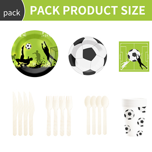 Juego de Vajilla Desechable para Fiesta de Cumpleaños de Fútbol DAMAI, Platos y Vasos de Papel para Niños, Decoración para Fiesta de Cumpleaños de Fútbol - Product Image 2
