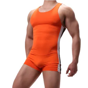 100% nylon lutte singulet hommes corps corps salopette corps monobloc costumes hommes maille transparente