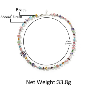 UWIN Colorful Confetti <strong>Necklace</strong> Shiny <strong>Candy</strong> Crystal Glass Rainbow Color Soft <strong>Necklace</strong> for Women - Product Image 2