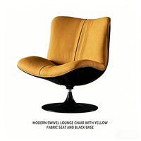 Fauteuil Chaise Longue en Cuir Rotatif au Design Moderne en Forme de Langue, Cadre en Bois Massif, Acier Inoxydable, Confortable pour Chambre à Coucher